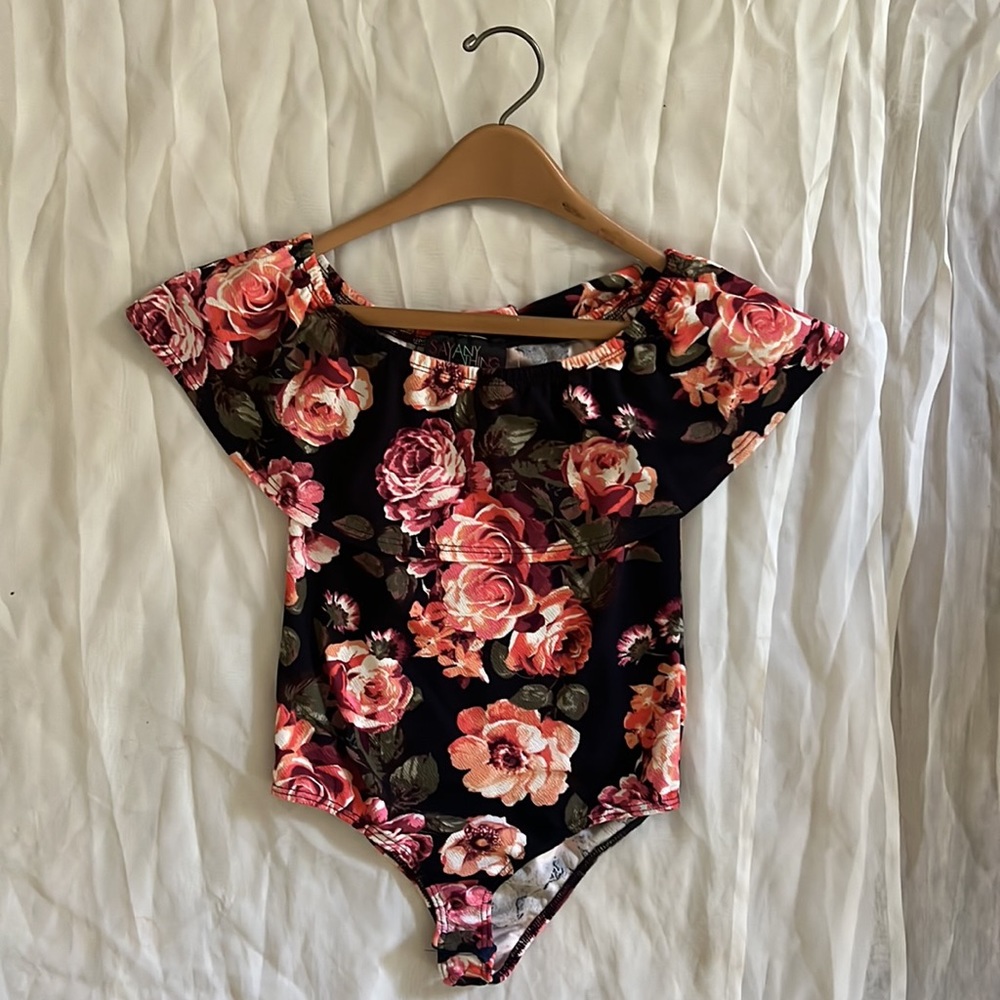 Navy Bodysuit shirt floral